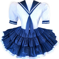 Custom Fit Navy White Sailor Adult Little Girl Sissy Dress by Leanne's