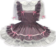 Payton Custom Fit Plaid Schoolgirl Pink Bows Adult Sissy LG Dress by Leanne's