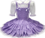 Luna Custom Fit Soft Lavender Flowers Adult Sissy LG Dress by Leanne's