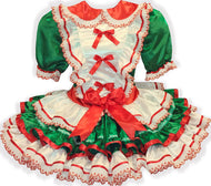 Kristy Custom Fit Holiday Satin Ribbon Bows Adult Sissy Dress by Leanne's