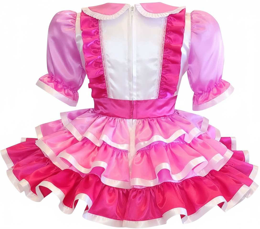 Robyne Custom Fit Pink Satin Ruffles Bows Adult Sissy Dress by Leanne' – Leanne's Pretty Dresses Robyne Custom Fit Pink Satin Ruffles Bows Adult Sissy Dress by Leanne' – Leanne's Pretty Dresses