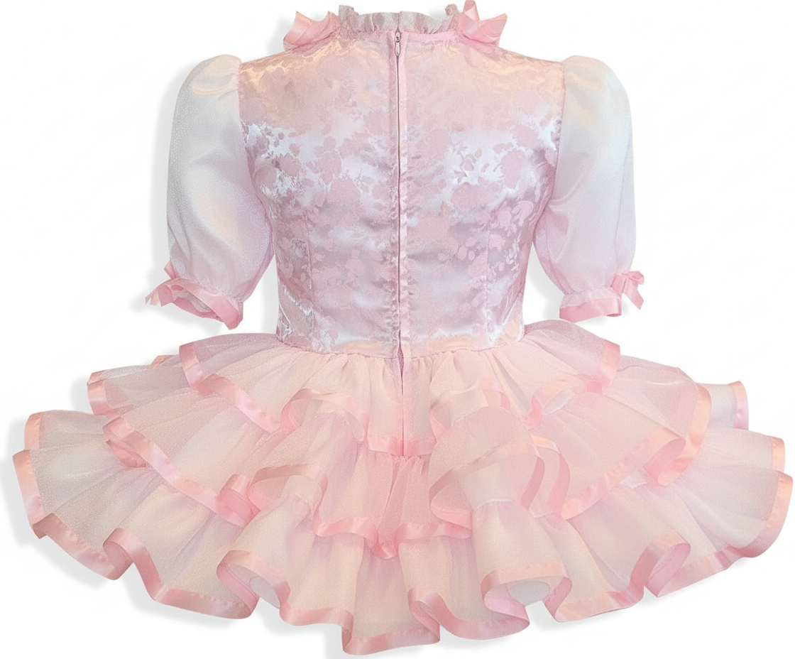 Tia Custom Fit Pink Satin Sparkle Organza Ruffles Adult Sissy Dress by –  Leanne's Pretty Dresses