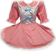 Ready-to-Wear Pink Gingham Pigs Bows Adult Sissy LG Dress by Leanne's