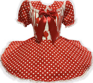 Ready-to-Wear Red White Polka Dots Adult Sissy LG Dress by Leanne's