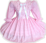Selena Custom Fit Pink Eyelet Floral Easter Adult Sissy Dress by Leanne's