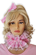 2 Piece Collar and Hairbow Polka Dot Bows Adult Baby Girl Sissy Collar by Leanne's