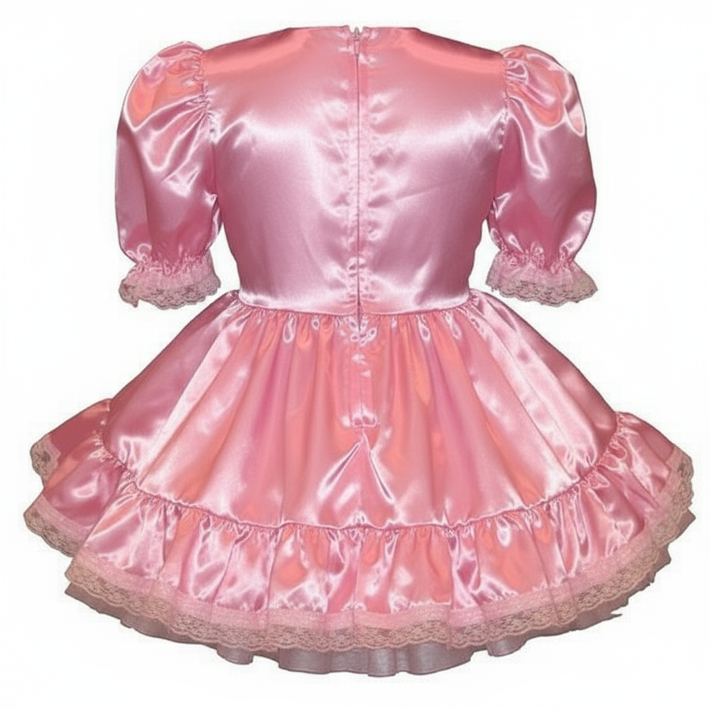 Misty Custom Fit Basic Satin Adult Little Girl Baby Sissy Dress by Lea –  Leanne's Pretty Dresses