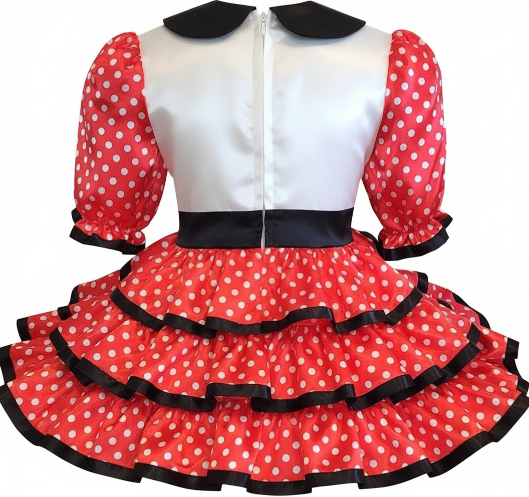 Minnie Mouse Custom Fit Red White Black Satin Polka Dots Adult Sissy D Leanne's Pretty Dresses Minnie Mouse Custom Fit Red White Black Satin Polka Dots Adult Sissy D Leanne's Pretty Dresses