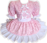 Miley Custom Fit Pink Floral White Easter Adult Sissy Dress by Leanne's