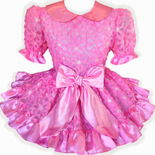 See-Through Unlined Pink Satin Adult Little Girl Sissy Dress by Leanne's