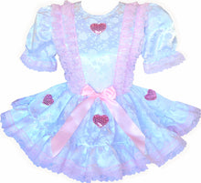 Ready-to-Wear White Brocade Pink Hearts Adult Little Girl Sissy Dress by Leanne's