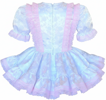 Khloe Custom White Brocade Pink Hearts Adult Little Girl Sissy Dress by Leanne's