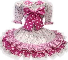 Mia Custom Fit Floral Polka Dots Big Bow Adult Sissy LG Dress by Leanne's