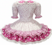 Mia Custom Fit Floral Polka Dots Big Bow Adult Sissy LG Dress by Leanne's