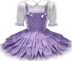 Luna Custom Fit Soft Lavender Flowers Adult Sissy LG Dress by Leanne's