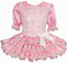 Viola Custom Fit Mint Satin White Flowers Adult Little Girl Sissy Dress by Leanne's