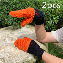 Swan Full Finger Gloves Knitted Wool Mittens