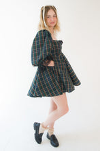 Green Tartan Sissy Cottage Dress with Puff Sleeves | Leanne's