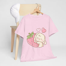 Cute Bunny Strawberry Unisex Play Tee - 4 Colors
