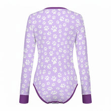 Lil Pup Paw Prints Long Sleeve ABDL Onesie