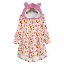 Pink Puppy Love Flannel Ears Sissy Hoodie