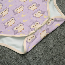 Lavender Moonlit Owls Short Sleeve Adult Baby Onesie