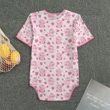 Pink Strawberry Cows ABDL Snap Crotch Onesie Bodysuit