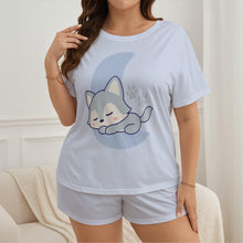Blue Sleepy Lil Wolf Cozy 2pc Sissy Pajama Set