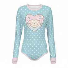 Cute Polka Dot Bathtime Long Sleeve ABDL Snap in the Crotch Onesie