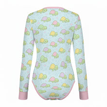 Tiny Turtle Pastel Long Sleeve Snap in the Crotch ABDL Onesie