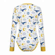 Sleepy Whale Dreams Long Sleeve Adult Baby Onesie