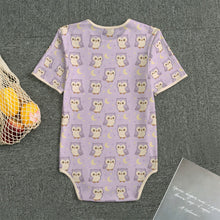 Lavender Moonlit Owls Short Sleeve Adult Baby Onesie