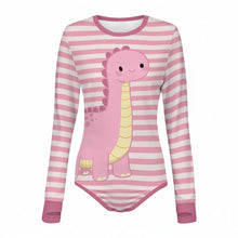 Pink ABDL Dino Snuggle Long Sleeve Snap Crotch Onesie
