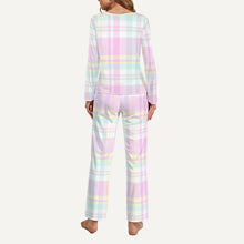 Pastel Plaid Sheep Cozy Lounge Pajamas Set