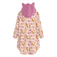 Pink Puppy Love Flannel Ears Sissy Hoodie