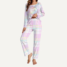 Pastel Plaid Sheep Cozy Lounge Pajamas Set