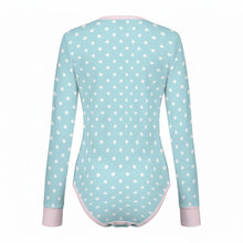 Cute Polka Dot Bathtime Long Sleeve ABDL Snap in the Crotch Onesie