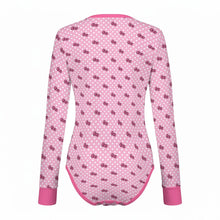 Sweet Pink Bow Long Sleeve Adult Sissy Onesie
