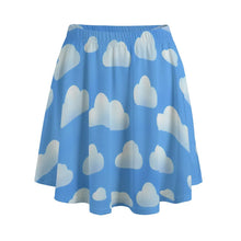 Blue Dreamy Skies Clouds Adult Little Girl Play Skirt