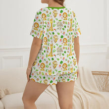 Adult Baby Jungle Animals Playtime Jammies 2pc Shorts Set