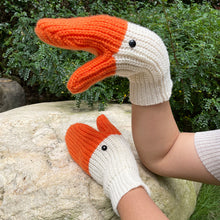 Swan Full Finger Gloves Knitted Wool Mittens