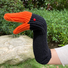 Swan Full Finger Gloves Knitted Wool Mittens