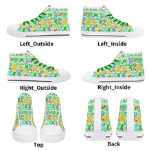 Dinosaur Doodles Green Unisex ABDL High Tops