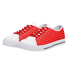 Red & Blue Candy Pop Polka Dot Canvas Sneakers