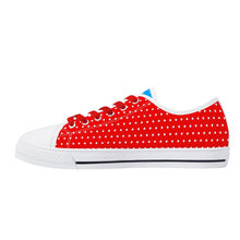Red & Blue Candy Pop Polka Dot Canvas Sneakers