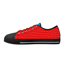 Red & Blue Candy Pop Polka Dot Canvas Sneakers