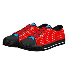 Red & Blue Candy Pop Polka Dot Canvas Sneakers