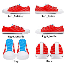 Red & Blue Candy Pop Polka Dot Canvas Sneakers