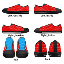 Red & Blue Candy Pop Polka Dot Canvas Sneakers