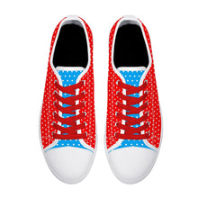 Red & Blue Candy Pop Polka Dot Canvas Sneakers